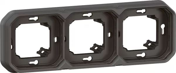 legrand-support plaque encastr� 3 postes montage horizontal/vertical plexo anthracite (069608l)