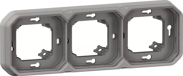 legrand-support plaque encastr� 3 postes montage horizontal/vertical plexo gris (069687l)