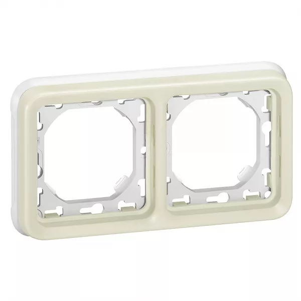 legrand-support plaque �tanche 2 postes horizontaux plexo composable ip55 - blanc (069694)
