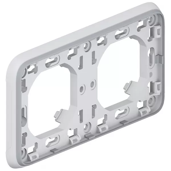 legrand-support plaque �tanche 2 postes horizontaux plexo composable ip55 - gris (069683)