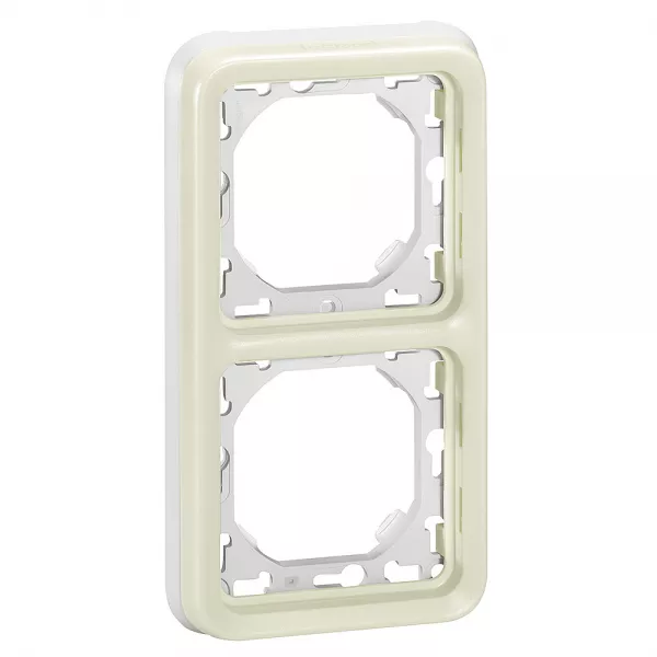 legrand-support plaque �tanche 2 postes verticaux plexo composable ip55 - blanc (069696)