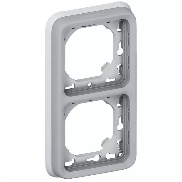 legrand-support plaque �tanche 2 postes verticaux plexo composable ip55 - gris (069685)