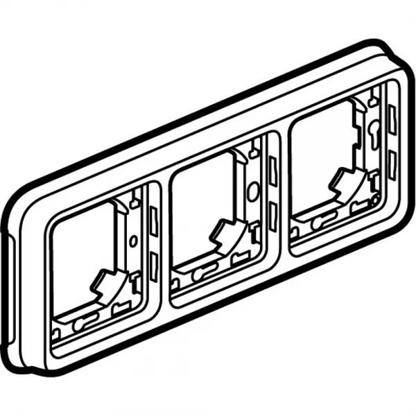 legrand-support plaque �tanche 3 postes horizontaux plexo composable ip55 - blanc (069698)