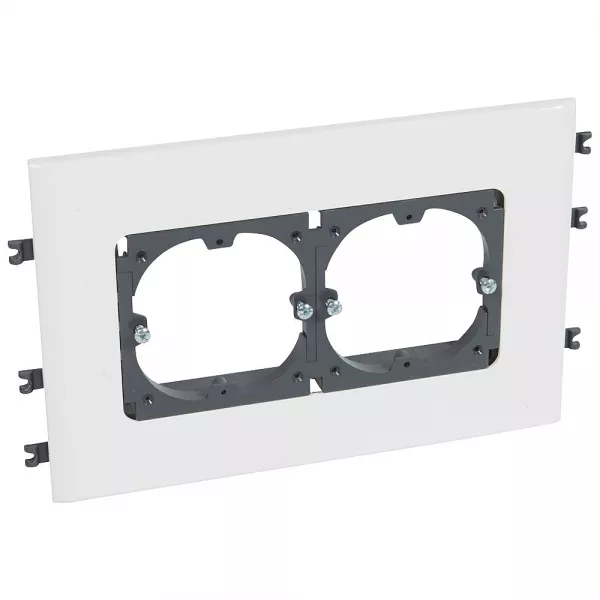 legrand-support universel 2 postes - goulottes dlp monobloc couvercle 130mm horizontal (010924)