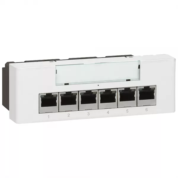 legrand-switch 10/100 base t non manageable mosaic 230v~ - 6 modules - blanc (077900)