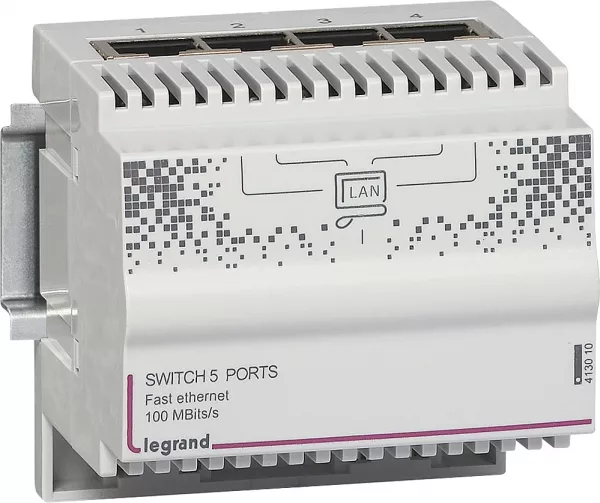 legrand-switch 4 sorties rj45 - pour coffret optimum manuel et mixte - 4 modules (413010)