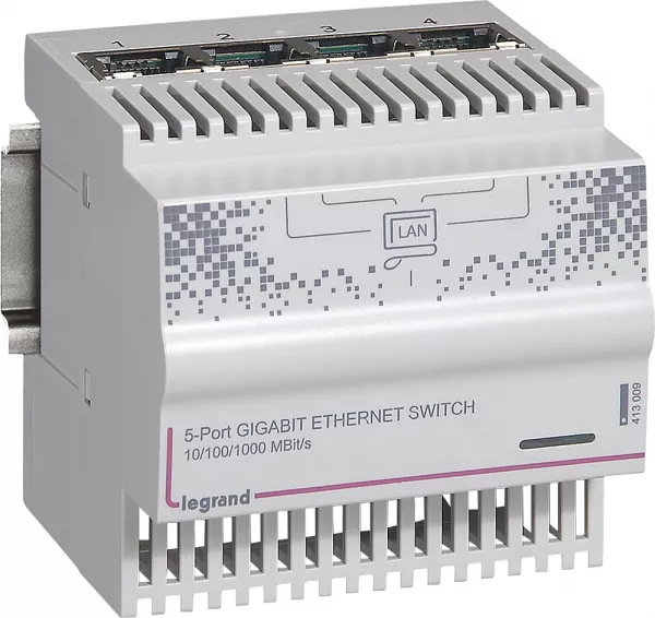 legrand-switch �thernet mobile - 4 sorties rj45 - 1 giga - ip20 - ik04 - 4 modules (413009)
