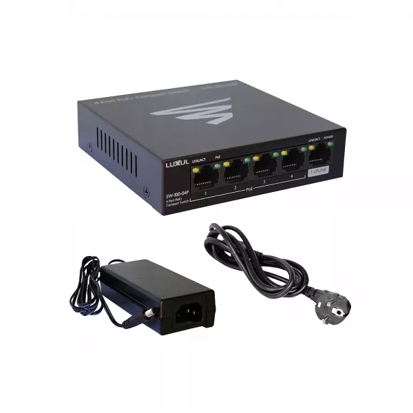legrand-switch gigabit poe 5 ports avec cordon alimentation (413111)