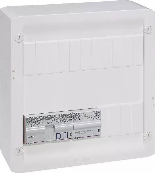 legrand-tableau de communication double play drivia 13 modules 4 rj45 (413228)