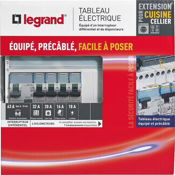 legrand-tableau �lectrique �quip� - sp�cial pour extension cuisine ou cellier (093061)