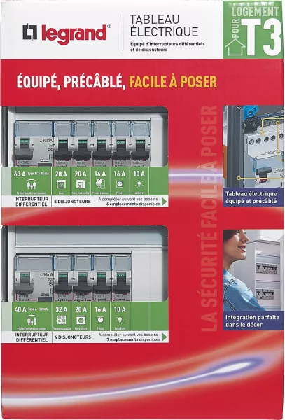legrand-tableau �lectrique �quip� drivia - sp�cial pour logement t3 (093056)