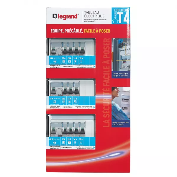 legrand-tableau �lectrique �quip� drivia - sp�cial pour logement t4 (093057)