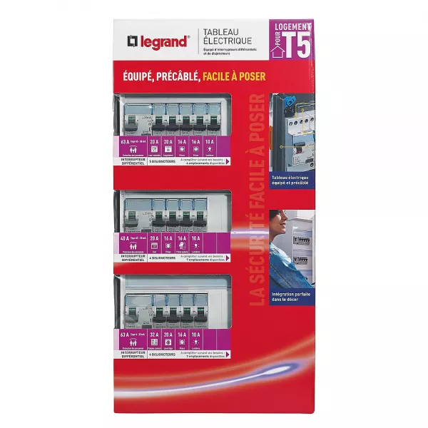 legrand-tableau �lectrique �quip� drivia - sp�cial pour logement t5 (093058)