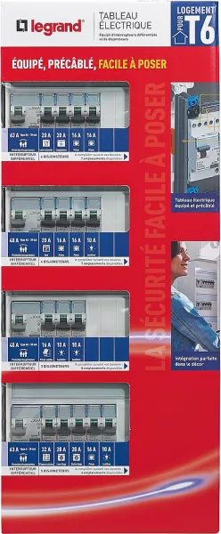 legrand-tableau �lectrique �quip� drivia - sp�cial pour logement t6 (093059)