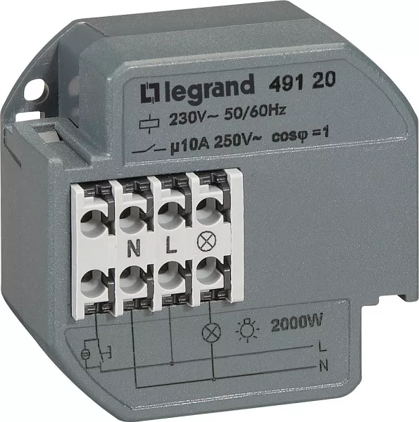 legrand-t�l�rupteur unipolaire 10ax 230v~ 50hz � 60hz - minuterie intensit� maximum 50ma (049121)