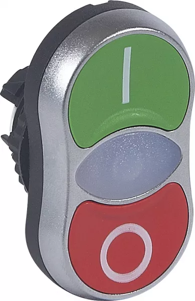 legrand-t�te double touche affleurante lumineuse ip66 osmoz composable - vert et rouge (024070)