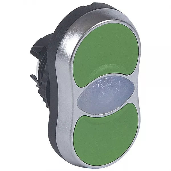 legrand-t�te double touche affleurante lumineuse ip66 osmoz composable - vert et vert (024071)