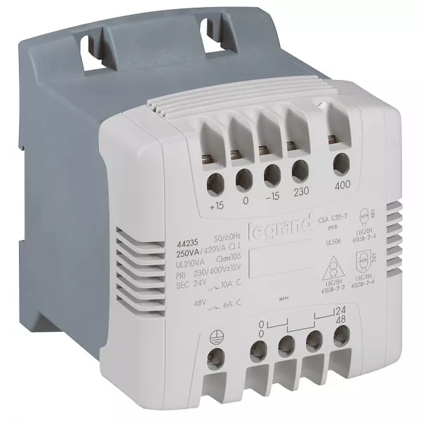 legrand-transformateur de commande et s�curit� � vis -prim 230/400v~/sec 24/48 v -250v~a (044235)