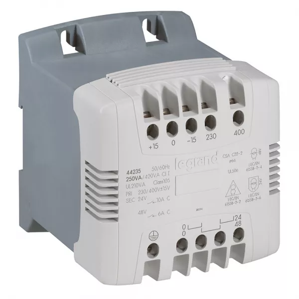 legrand-transformateur de commande et s�curit� � vis -prim 230/400v~/sec 24/48 v -400v~a (044236)