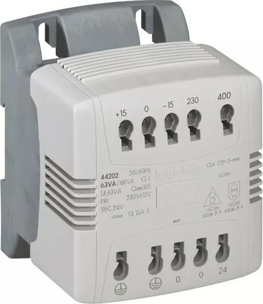legrand-transformateur de commande et s�curit� automatique -prim 230-400v/sec 230v-100va (044253)