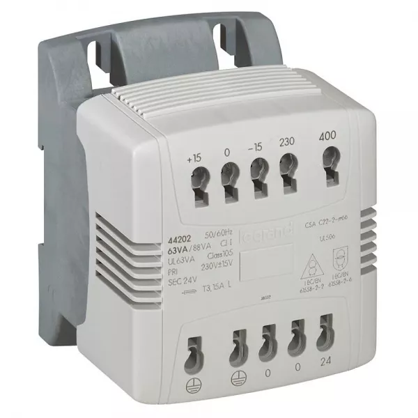 legrand-transformateur de commande et s�curit� automatique -prim 230-400v/sec 230v-400va (044256)