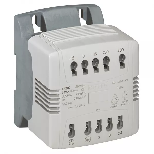 legrand-transformateur de commande et s�curit� automatique -prim 230-400v/sec 24v -160va (044204)