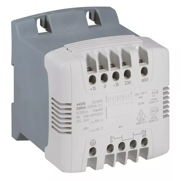 legrand-transformateur de commande et s�paration � vis -prim 230/400v/sec 115/230v-400va (044266)