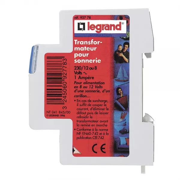 legrand-transformateur pour sonnerie 8v � 12v - 0,66a � 1a - 2 modules (092778)