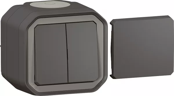 legrand-transformeur r�versible plexo complet saillie anthracite (069789l)