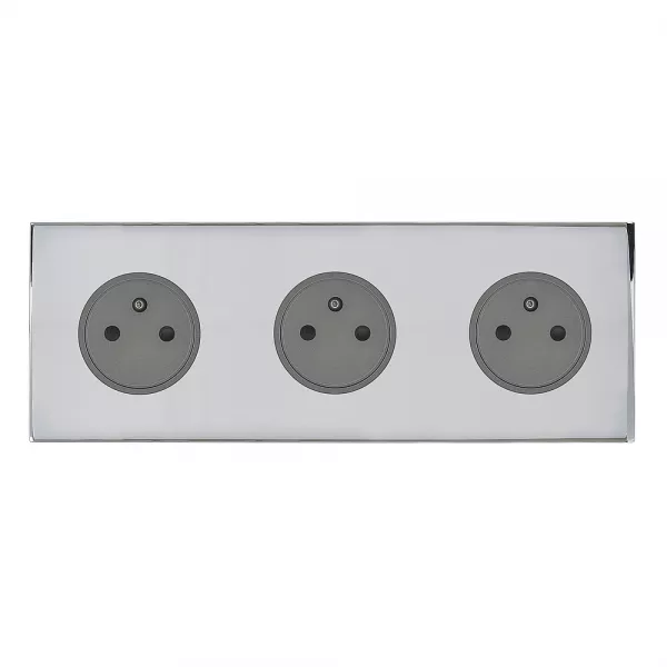 legrand-triple prise de courant 2p+t 16a 250v - epure acier miroir art d\'arnould (67633)