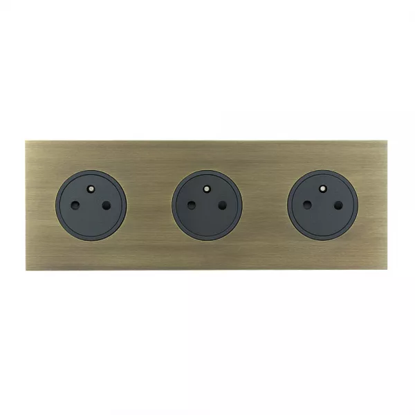 legrand-triple prise de courant 2p+t 16a 250v - epure bronze art d\'arnould (67333)