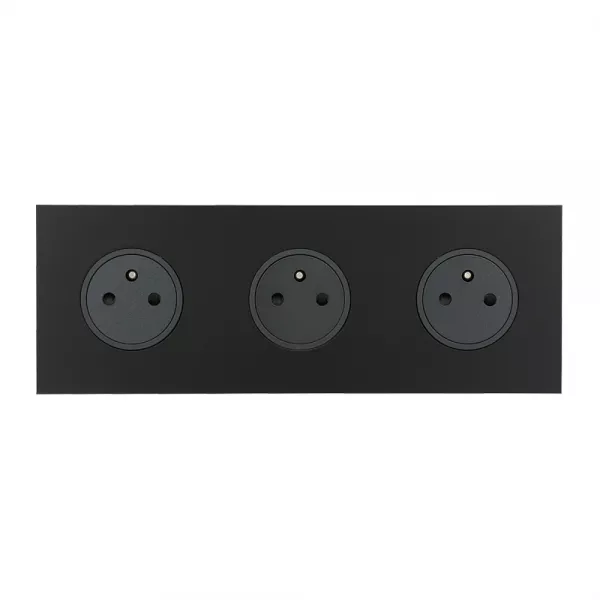 legrand-triple prise de courant 2p+t 16a 250v - epure noir mat art d\'arnould (67833)