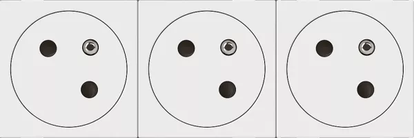 legrand-triple prise de courant 2p+t surface mosaic link racc lat�ral 6 mod - blanc (077143l)