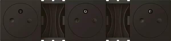 legrand-triple prise de courant 2p+t surface pr�c�bl�es mosaic 3x2 modules - noir mat (079136l)