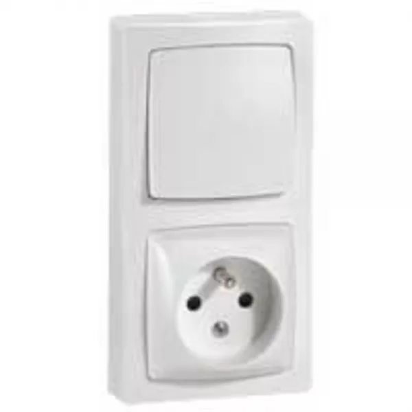 legrand-va-et-vient et prise 2p+t 2 postes appareillage saillie - blanc (086065)