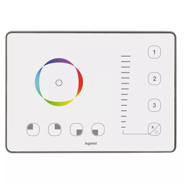 legrand-variateur de couleurs � commande tactile mosaic - 4 zones - 2 modules - blanc (048860)