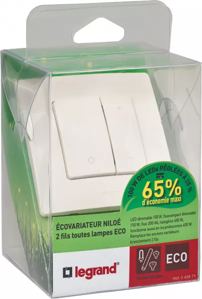 legrand-variateur toutes lampes 2 fils 400w nilo� - livr� complet avec plaque pur (048871)