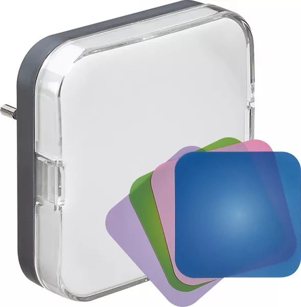 legrand-veilleuse � led avec d�tecteur cr�pusculaire - 230v- 4 �tiquettes couleur (050673)