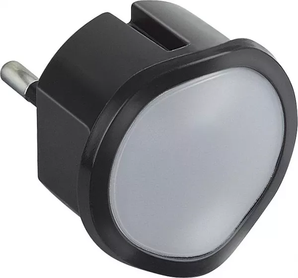 legrand-veilleuse lampe torche avec batterie avec 2 leds haute lum + fiche 2p 10a - noir (050679)