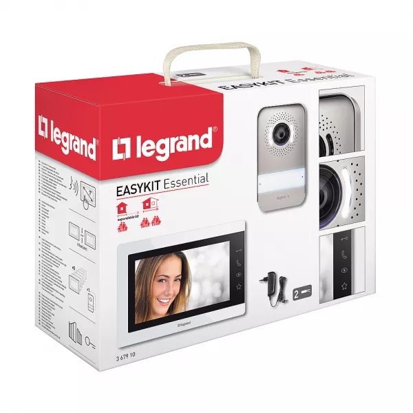 legrand-visiophone easy kit essential �cran 7pouces blanc avec platine de rue (367910)