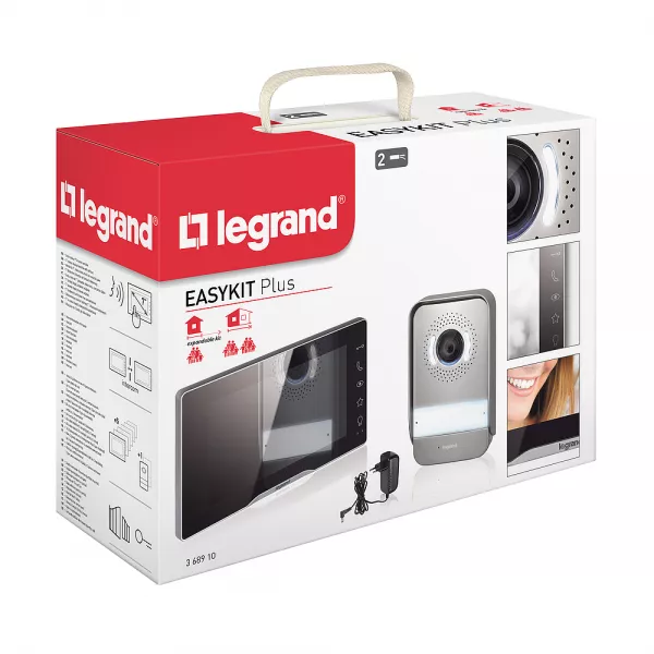 legrand-visiophone easy kit plus �cran 7pouces noir effet mirroir avec platine de rue (368910)
