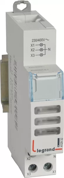 legrand-voyant � led cx� triple 230v~ � 400v~ - blanc - 1 module (412932)