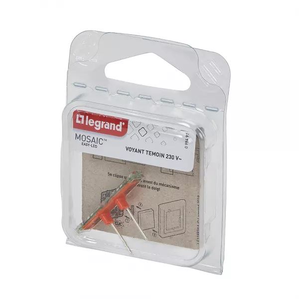 legrand-voyant t�moin mosaic easy-led 230v avec rep�re orange (099491)