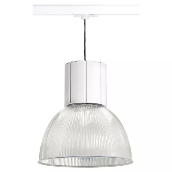 LEXA - Suspension p/Rail 3 all., blanc/transp., LED int�g. 40W 80� 3000K 4000lm (50757)