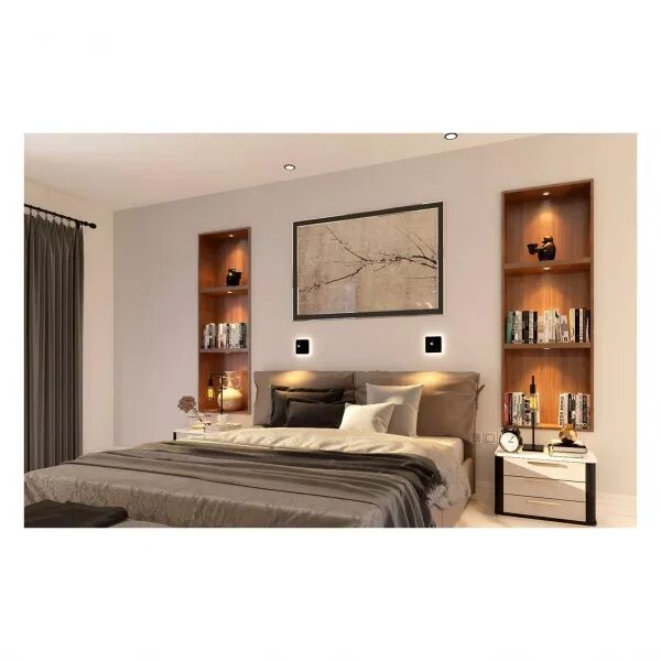 LIZEO - Liseuse LED 3000K 40000H, avec �clairage d\'ambiance et prise USB, noir (50869)