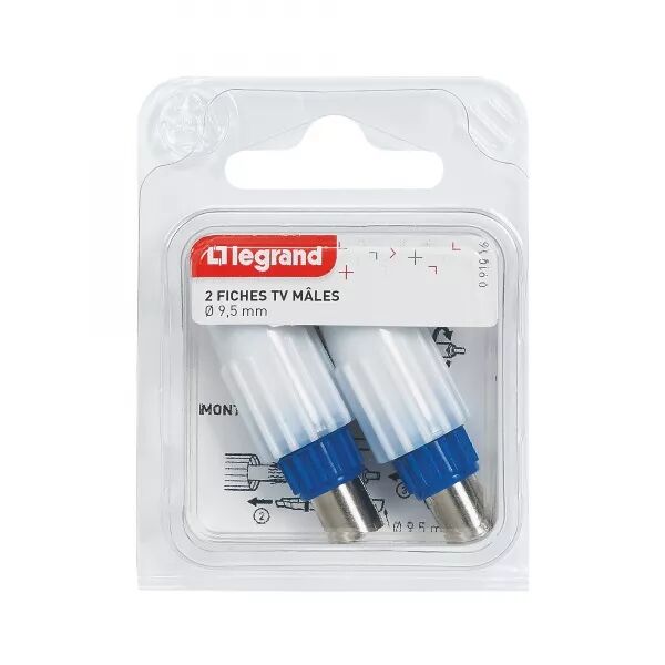 LOT DE 2 FICHES M�LES T�L�VISION COAXIALE �9,52MM