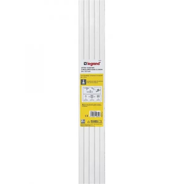 LOT DE 5 MOULURES DE 20X12,5MM SANS CLOISON
