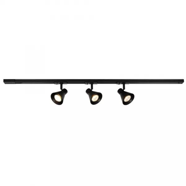 LUMINAIRE SUR RAIL - EIK 3-KIT + 1M RAIL - ALUMINIUM - NOIR - GU10