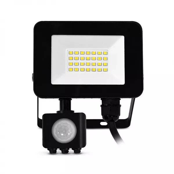 LUMOS SLIM II PROJECT 20W 3000K PLAT NOIR + DETECT IP65