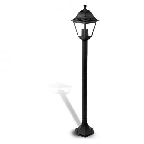 MANAUS : lampadaire de jardin vintage, E27, IP44 en aluminium. Noir